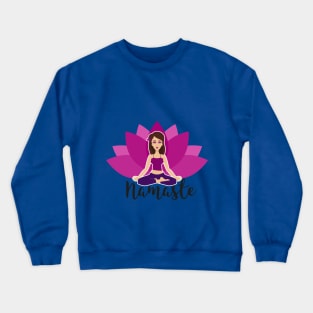 Pink lotus and Yoga girl in padmasana Crewneck Sweatshirt